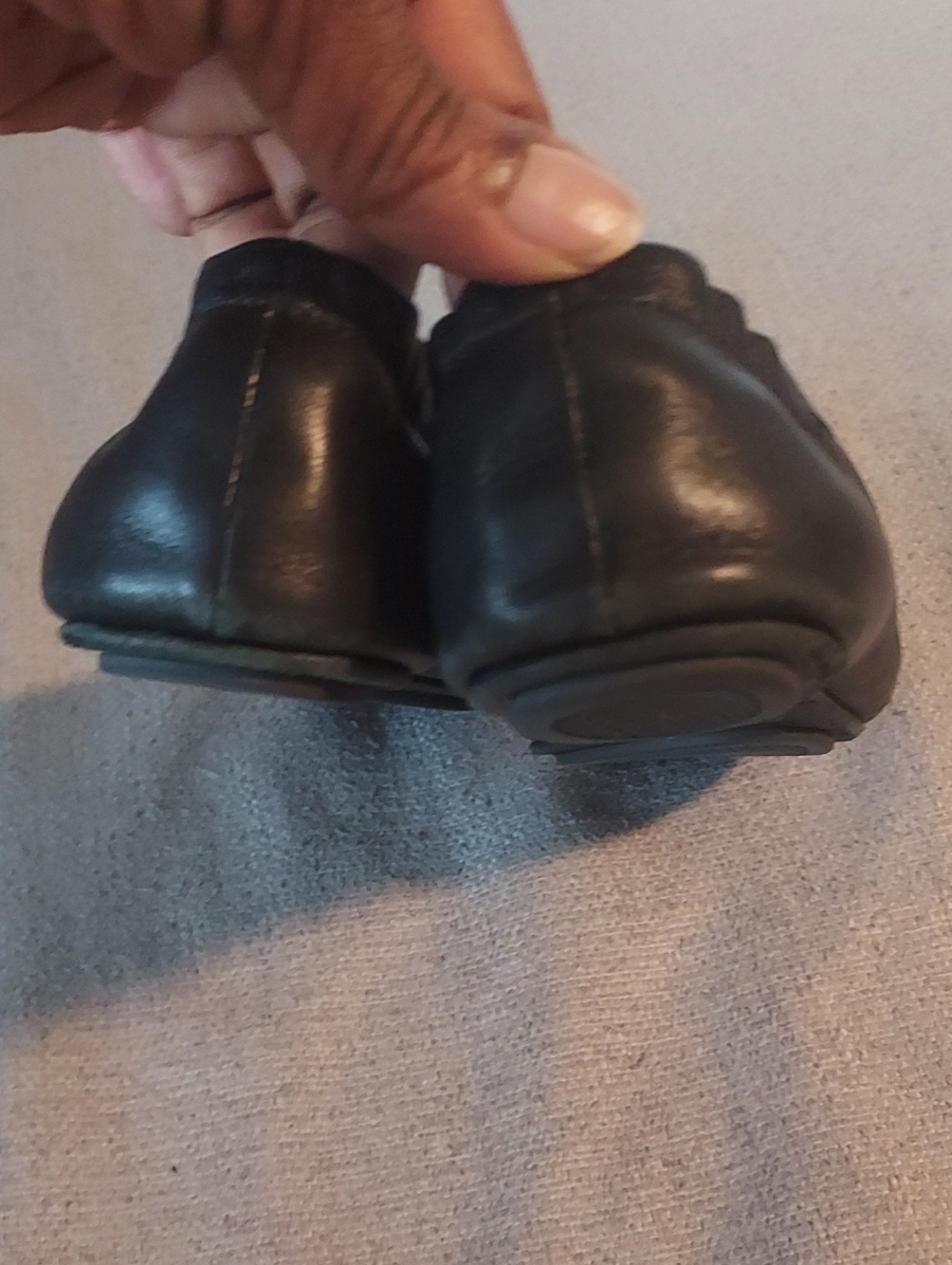 Tory Burch Black Leather  Round-Toe Ballet Flats Sz-8 - Picture 6 of 8